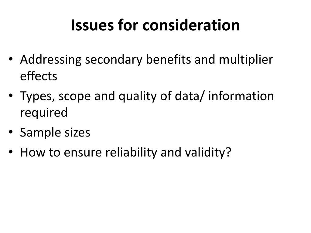 issues for consideration