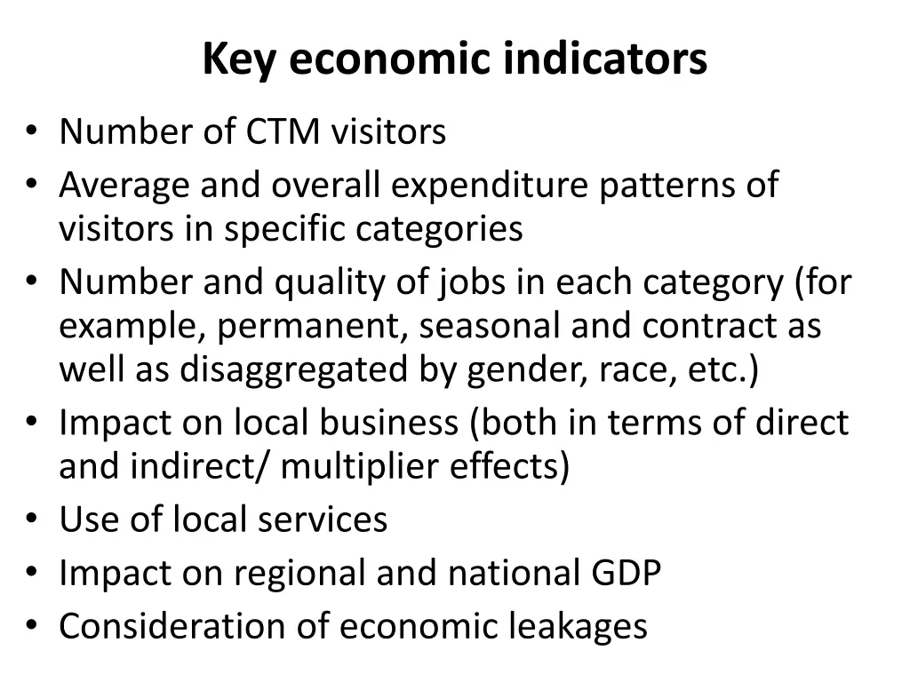 key economic indicators