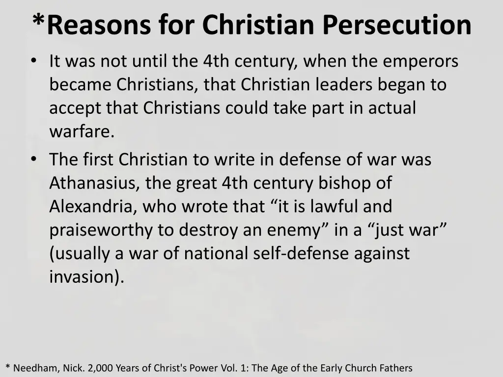 reasons for christian persecution 1