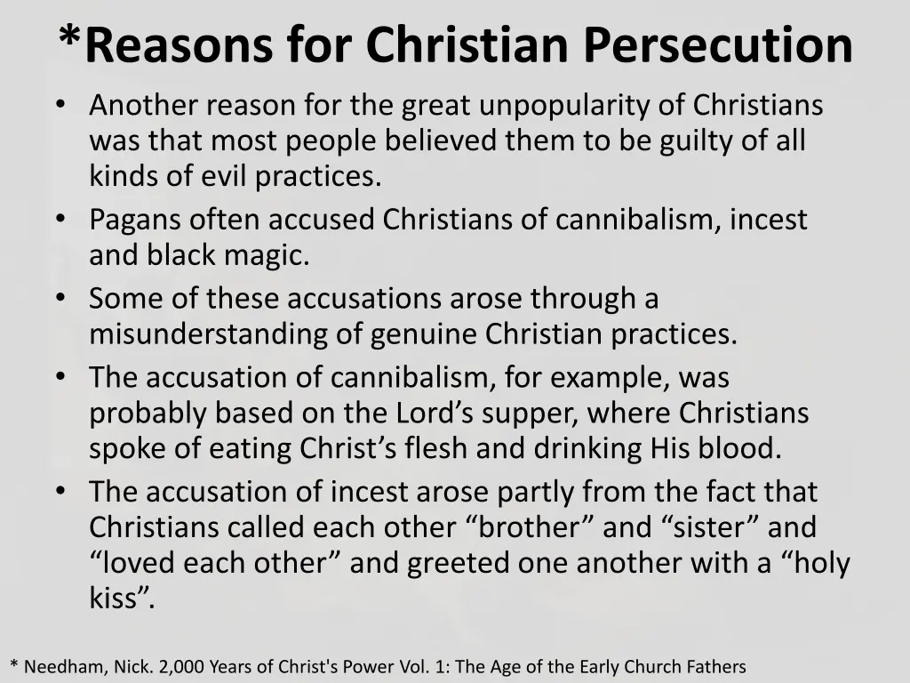 reasons for christian persecution another reason