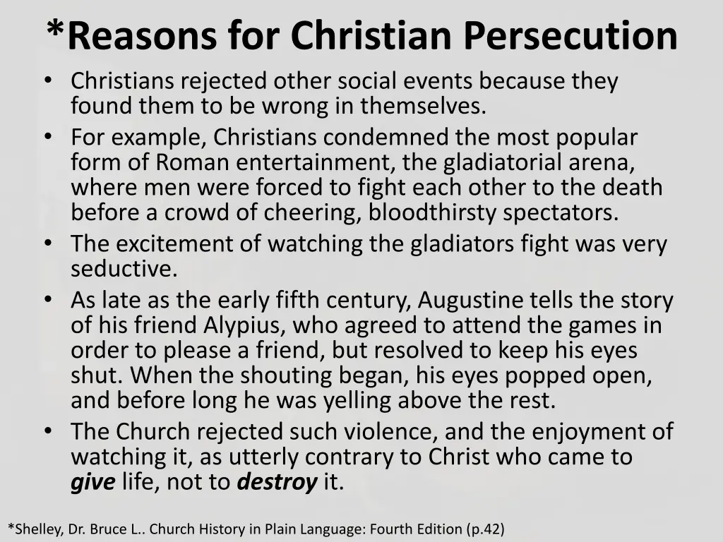 reasons for christian persecution christians 1