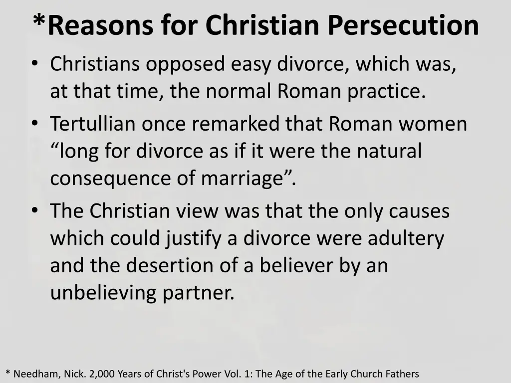 reasons for christian persecution christians 2