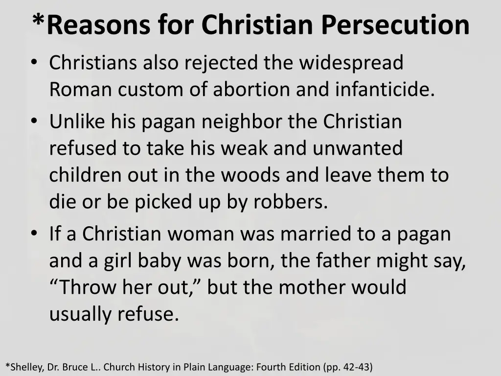reasons for christian persecution christians also