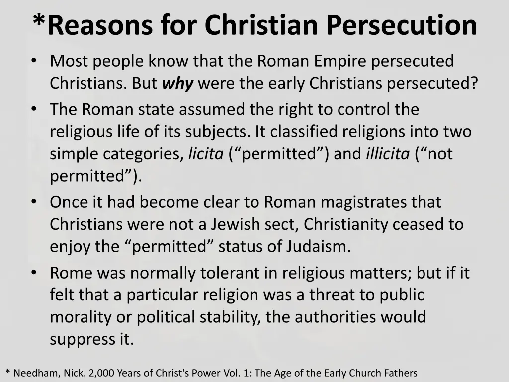 reasons for christian persecution most people