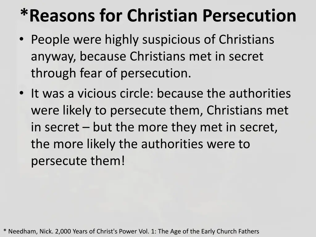 reasons for christian persecution people were