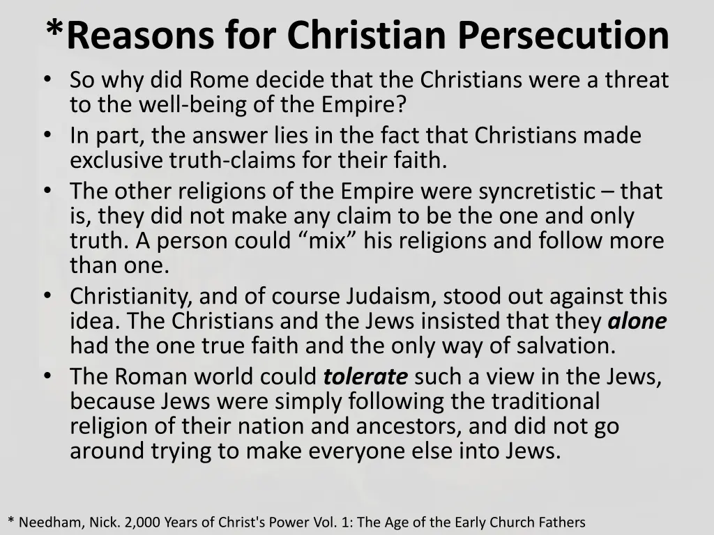 reasons for christian persecution so why did rome