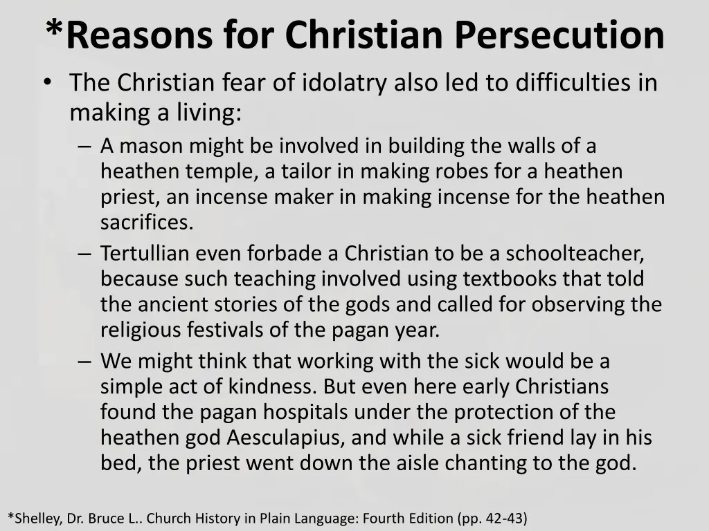 reasons for christian persecution the christian