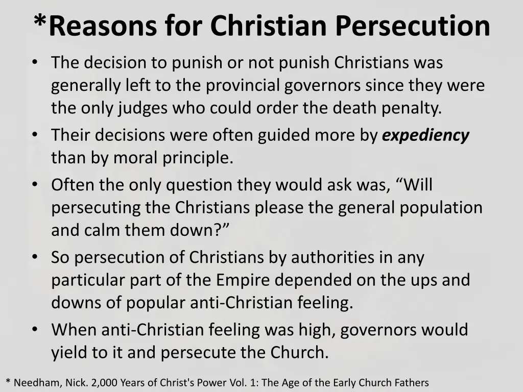 reasons for christian persecution the decision
