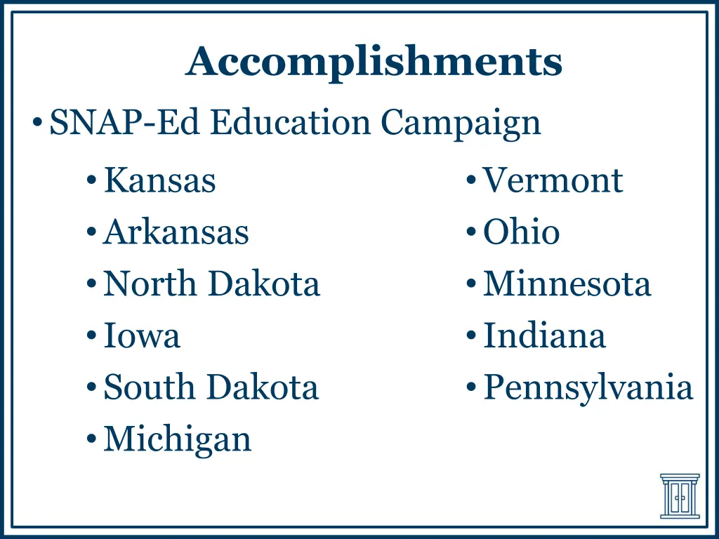 accomplishments snap ed education campaign