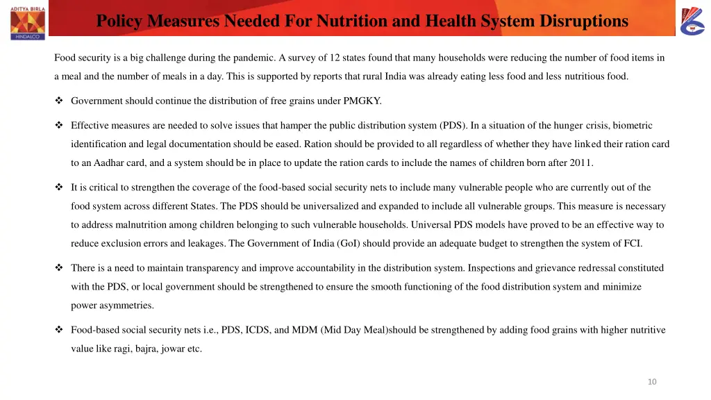 policy measures needed for nutrition and health 1