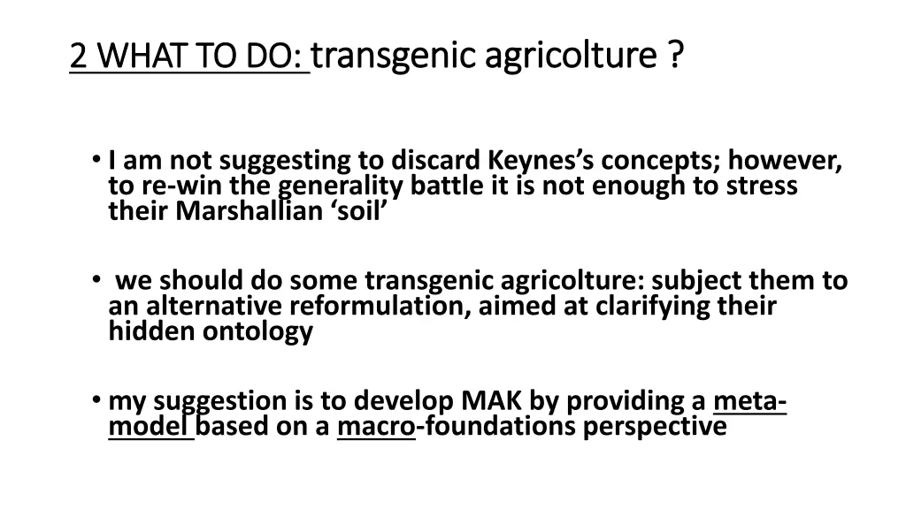 do transgenic transgenic agricolture