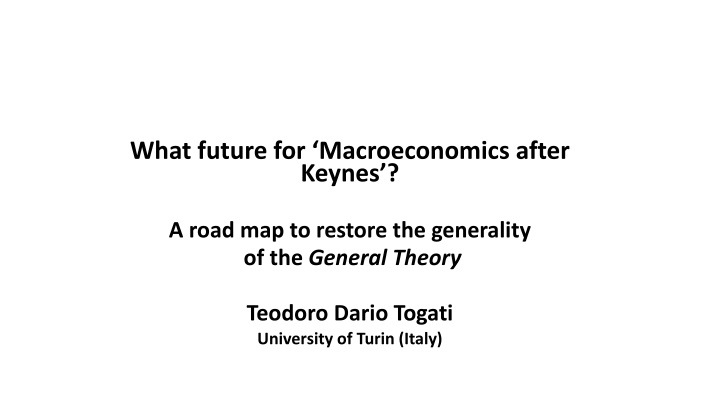 what future for macroeconomics after keynes