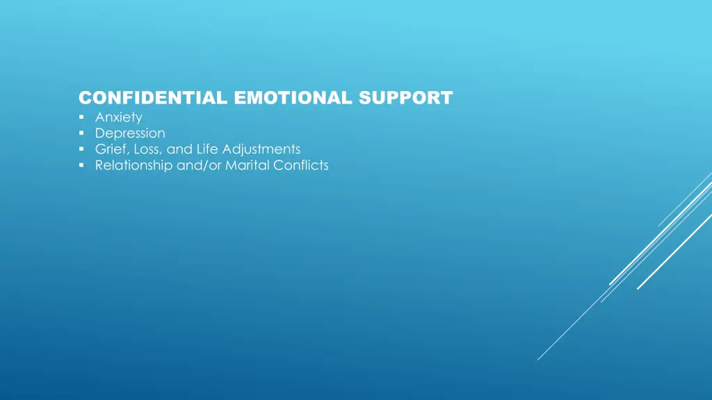 confidential emotional support anxiety depression