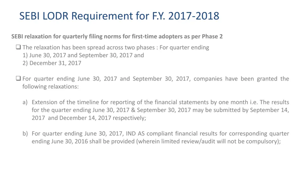 sebi lodr requirement for f y 2017 2018