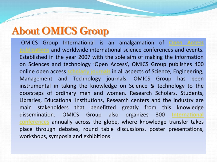 about omics group about omics group