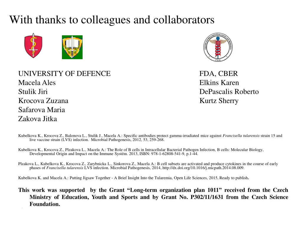 with thanks to colleagues and collaborators