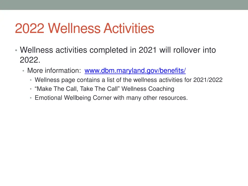 2022 wellness activities