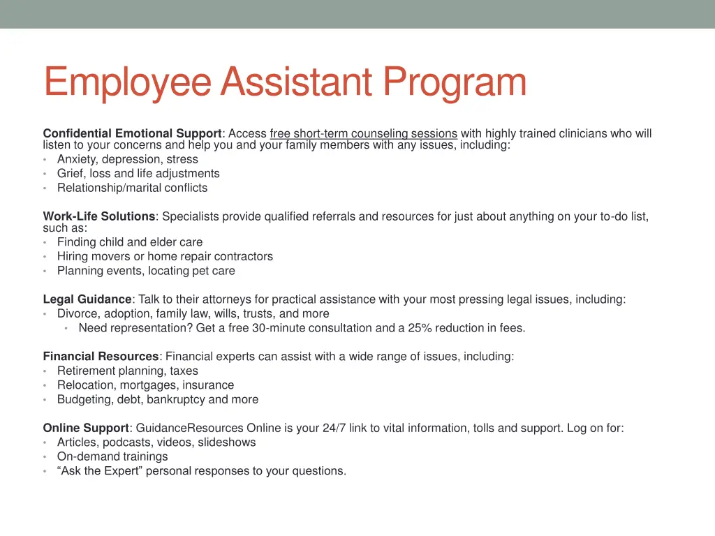 employee assistant program