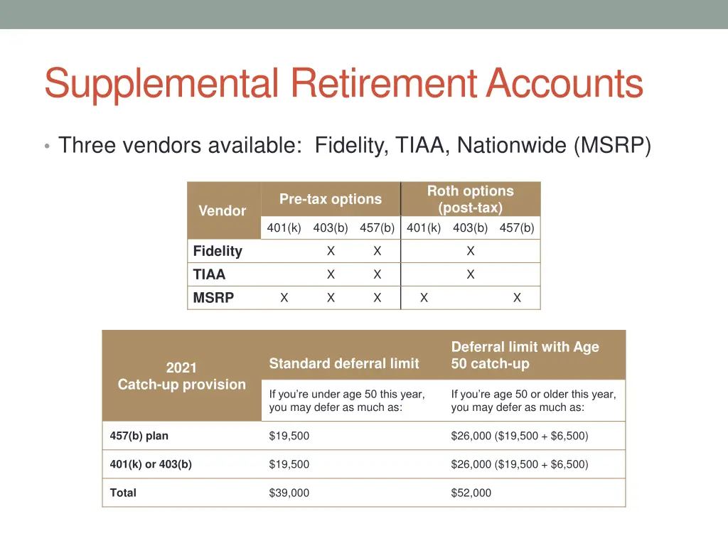 supplemental retirement accounts