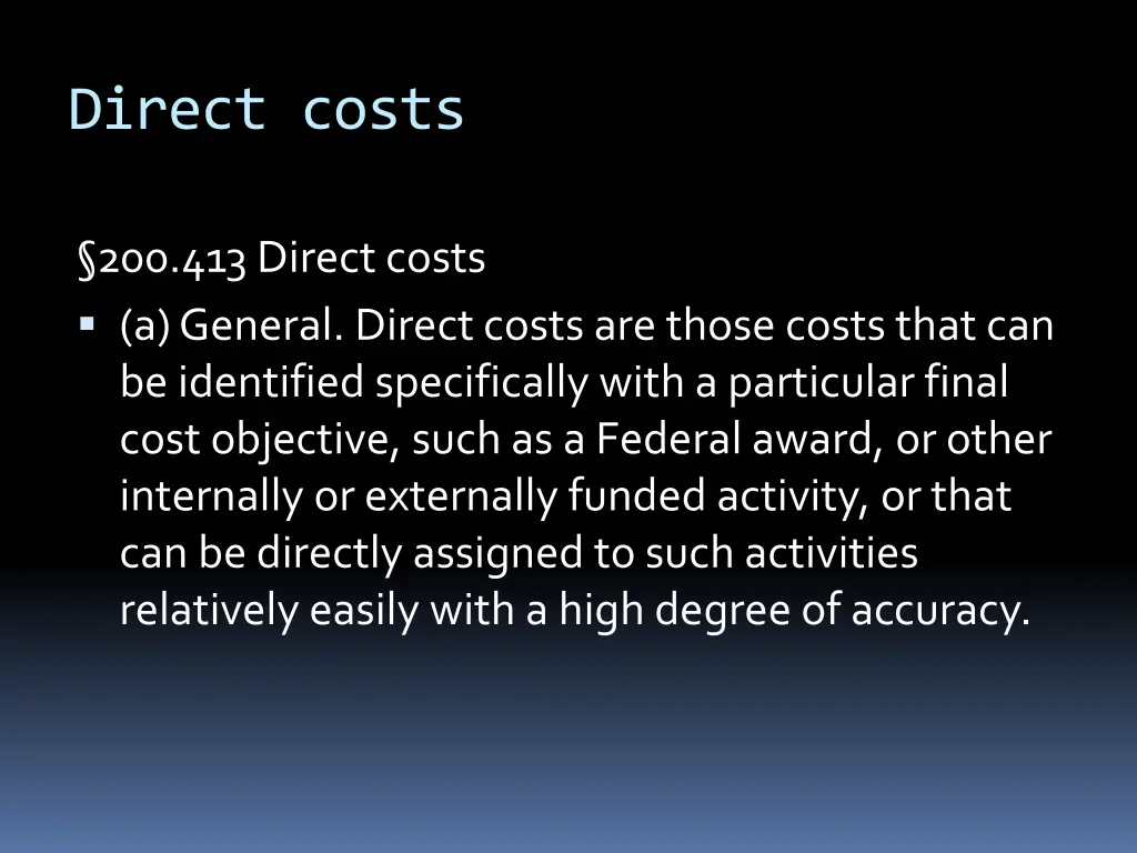 direct costs