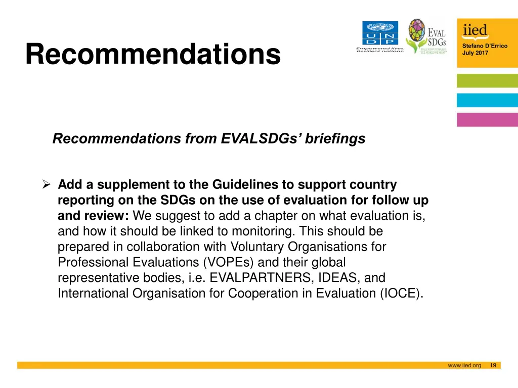 recommendations 1