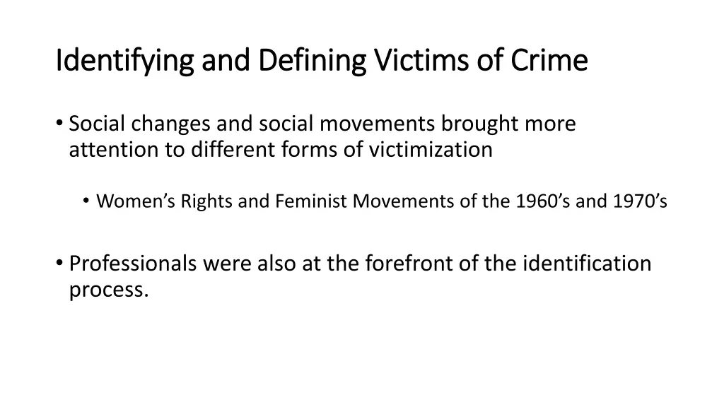 identifying and defining victims of identifying