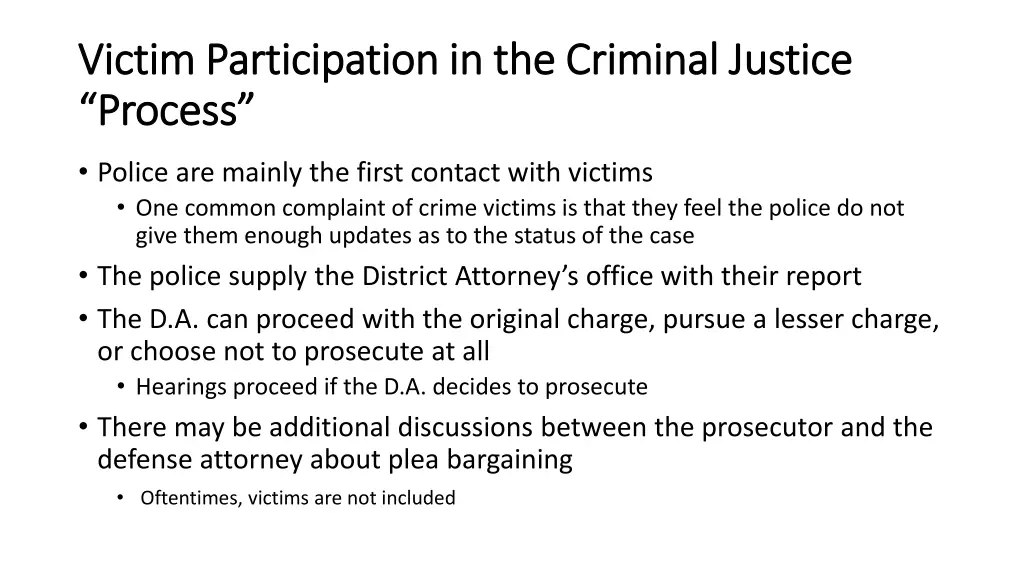 victim participation in the criminal justice