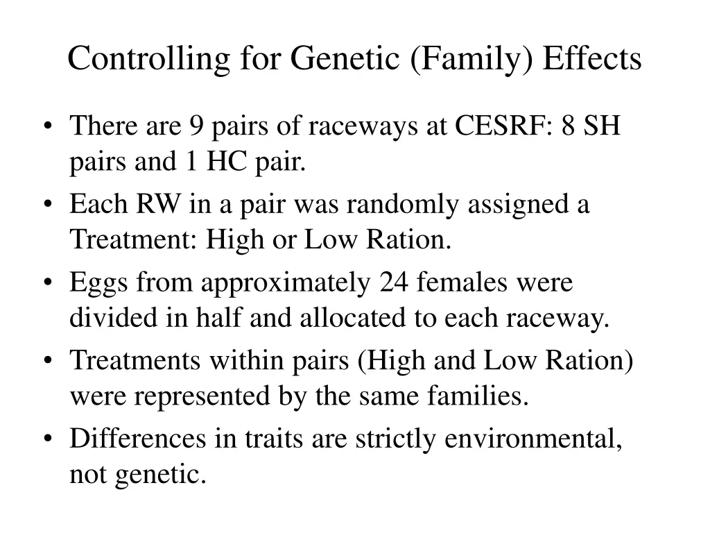controlling for genetic family effects