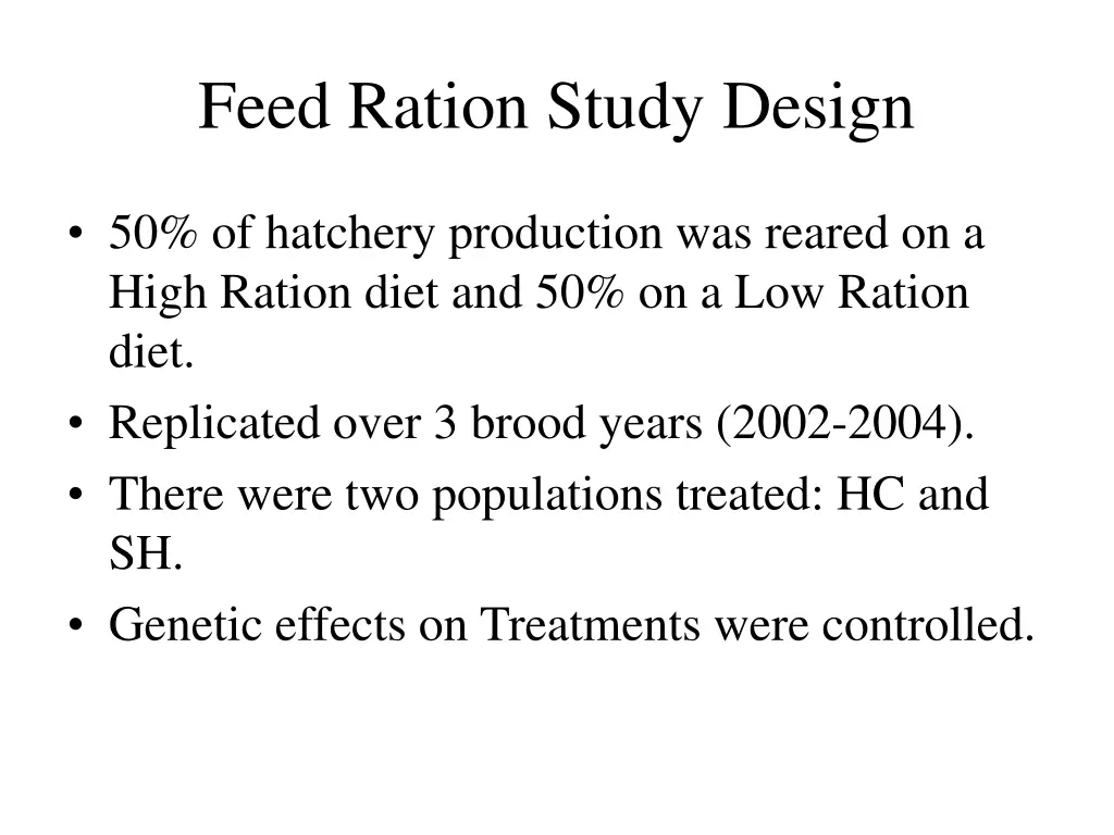 feed ration study design