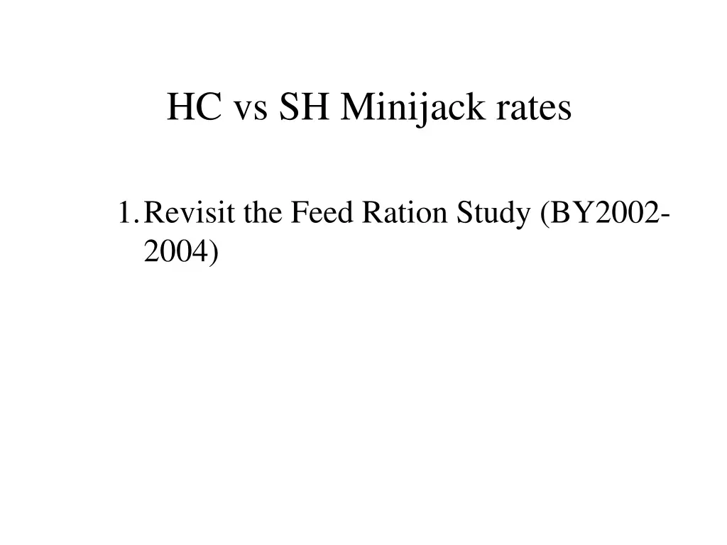 hc vs sh minijack rates