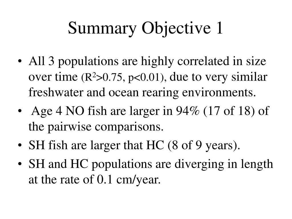 summary objective 1