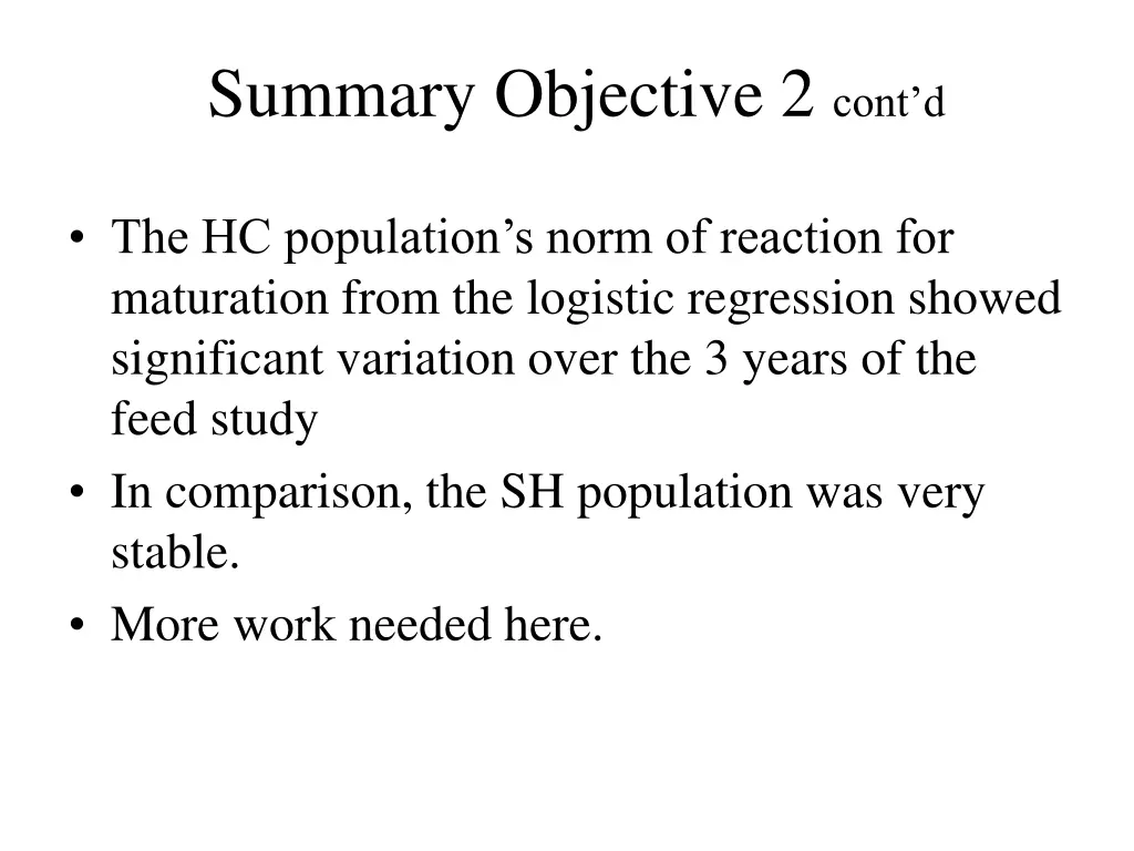 summary objective 2 cont d