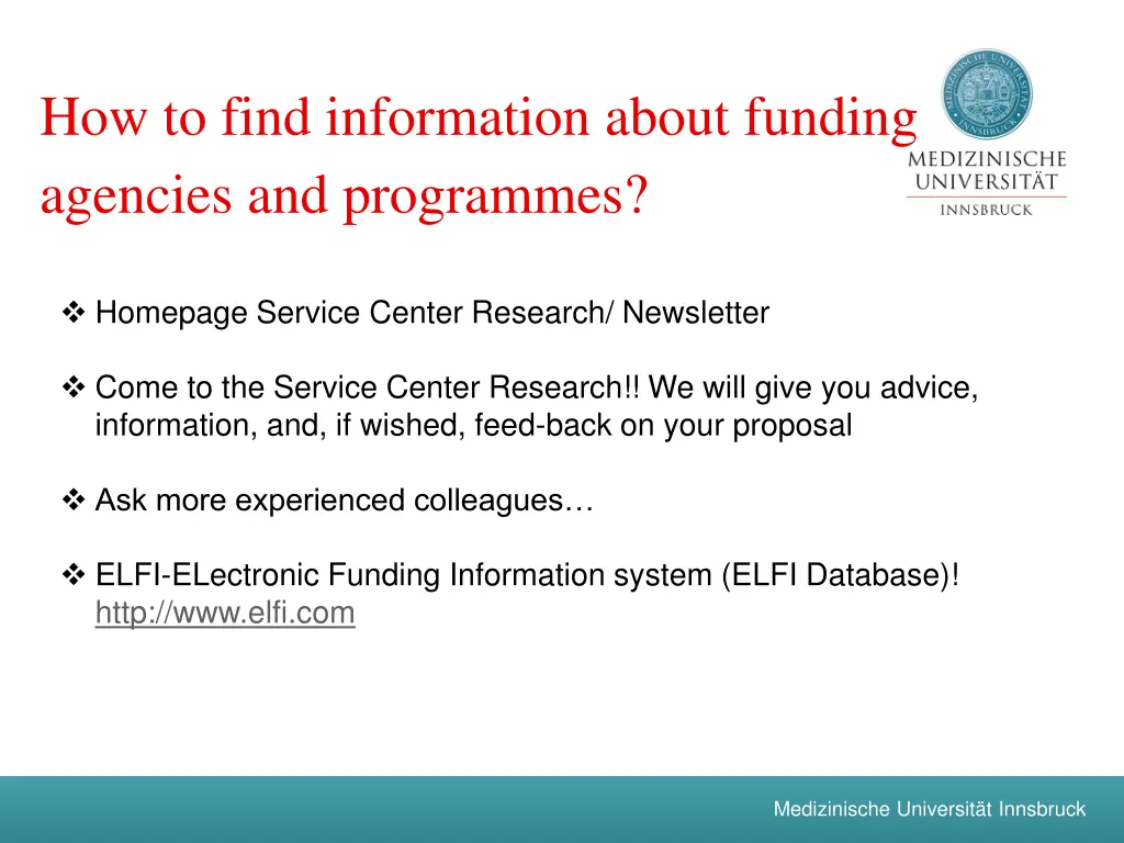 how to find information about funding agencies