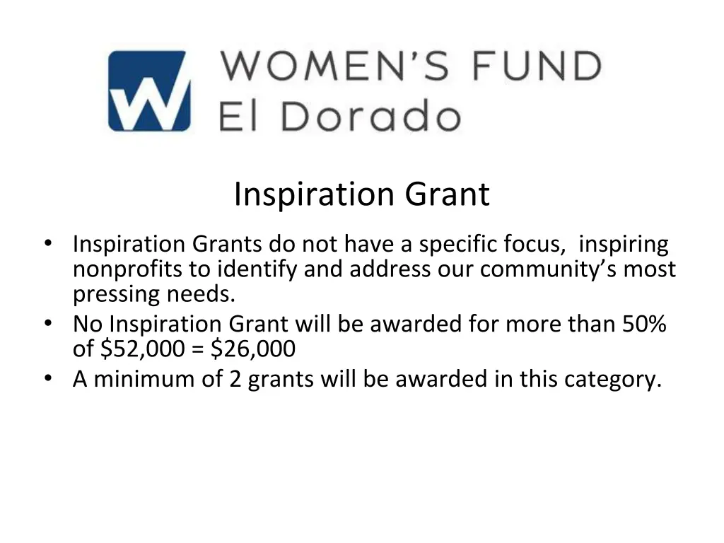inspiration grant