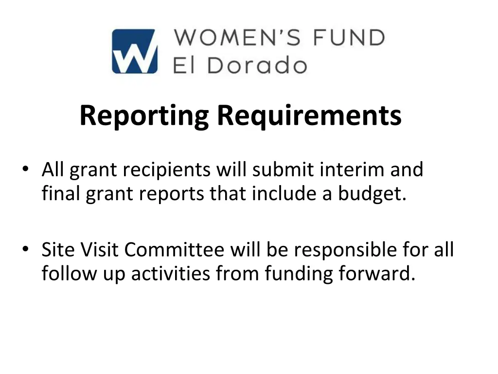 reporting requirements