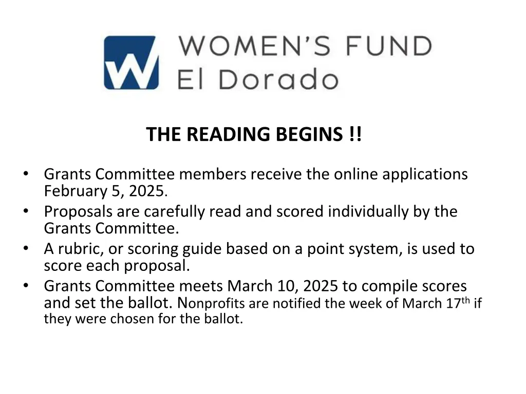 the reading begins
