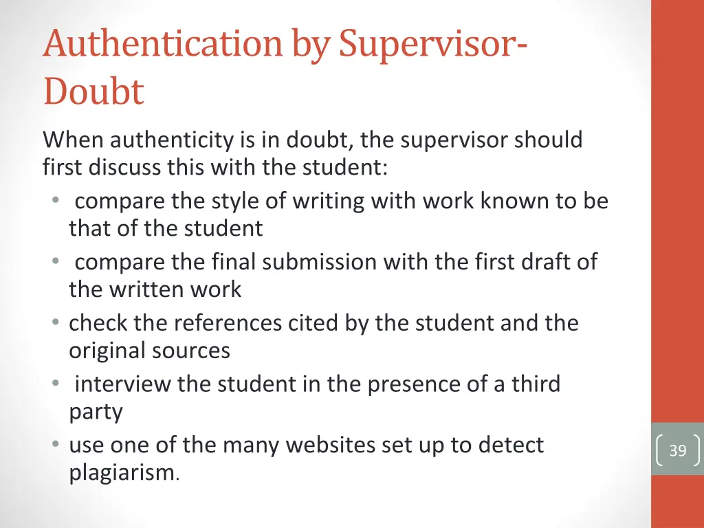 authentication by supervisor doubt
