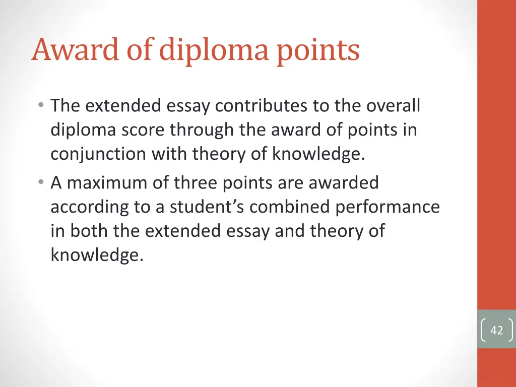 award of diploma points