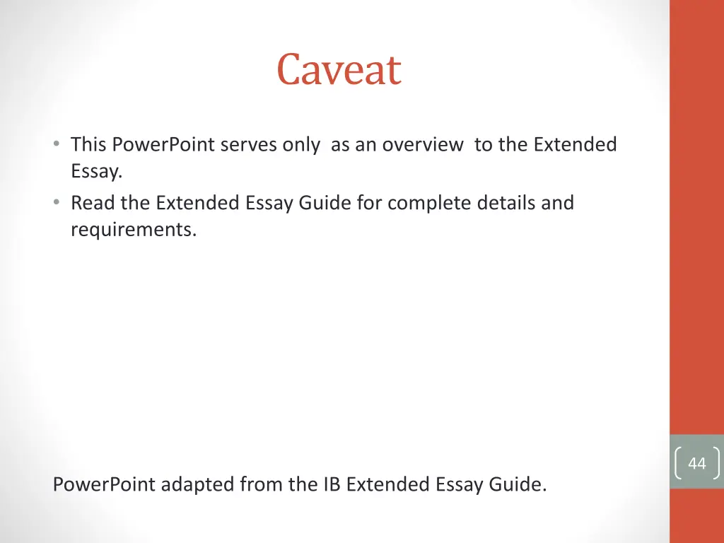 caveat
