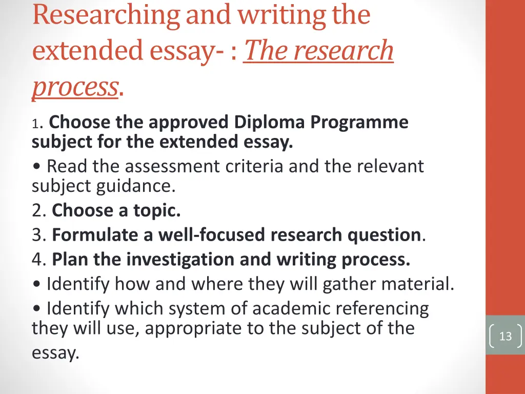 researching and writing the extended essay