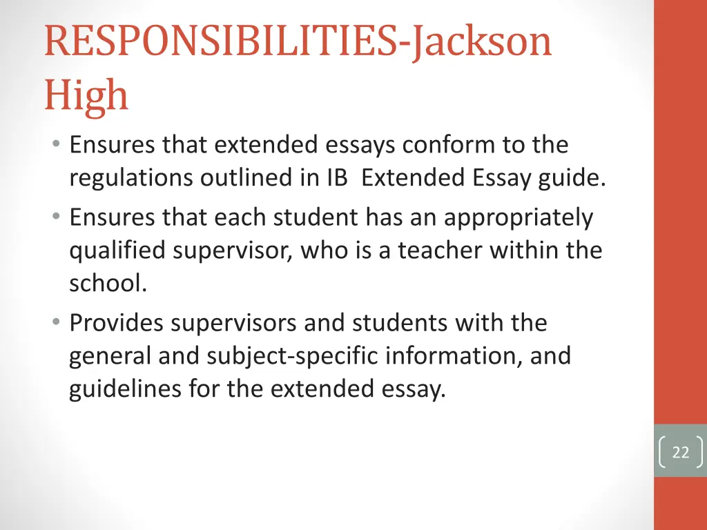 responsibilities jackson high ensures that