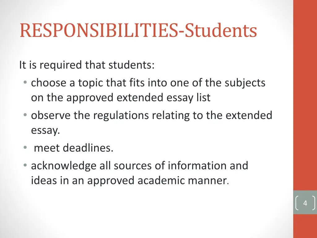 responsibilities students