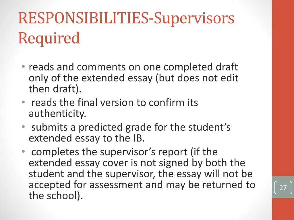responsibilities supervisors required 2