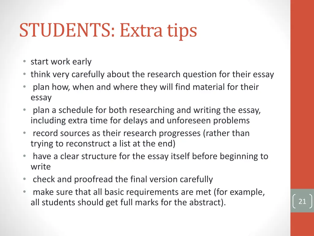 students extra tips