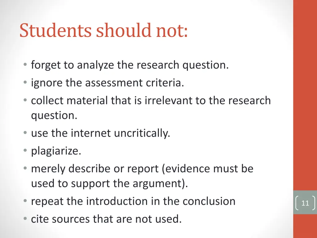students should not