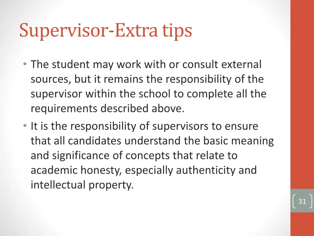supervisor extra tips