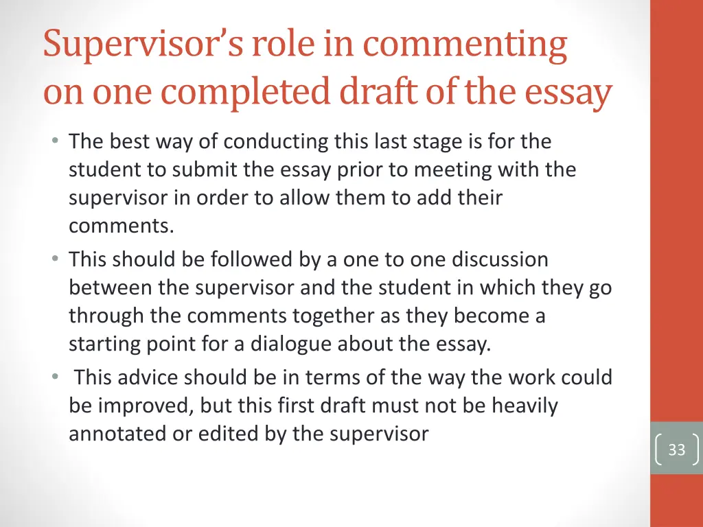 supervisor s role in commenting on one completed