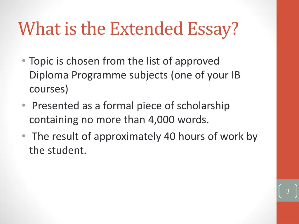 what is the extended essay 1