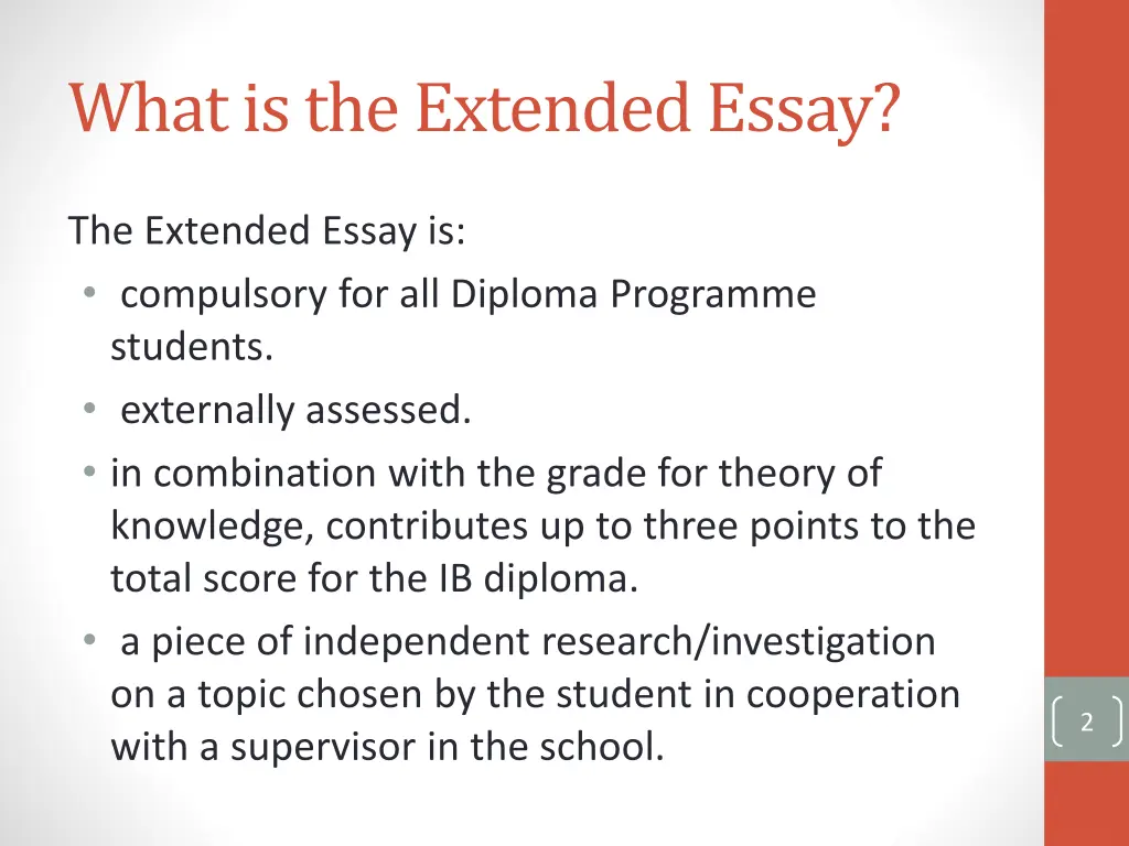 what is the extended essay