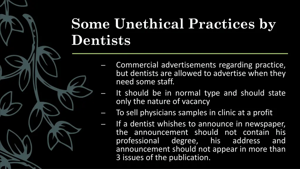 some unethical practices by dentists 2